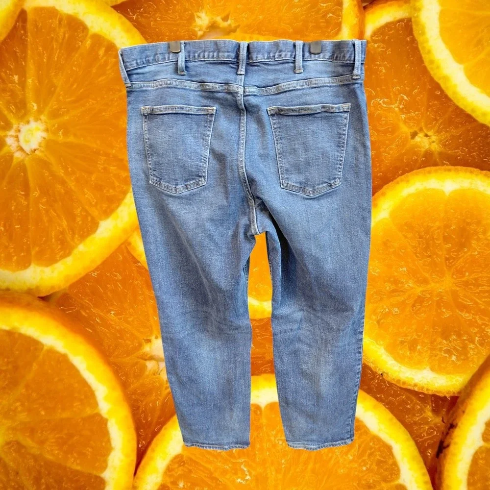 Old Navy Mens Straight Leg Blue Denim Jeans Medium Wash 38x29 Stretch Cotton
